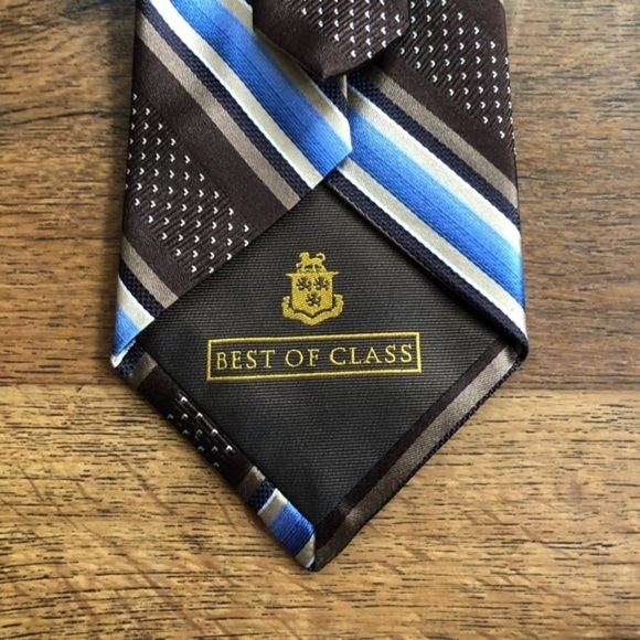 Robert Talbott Best of Class Striped Brown Tie - Picture 4 of 7